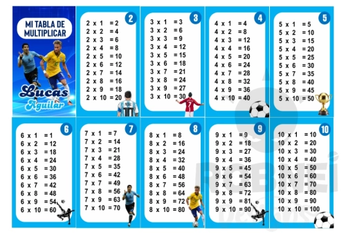 Futbol Mundial Tabla de Multiplicar